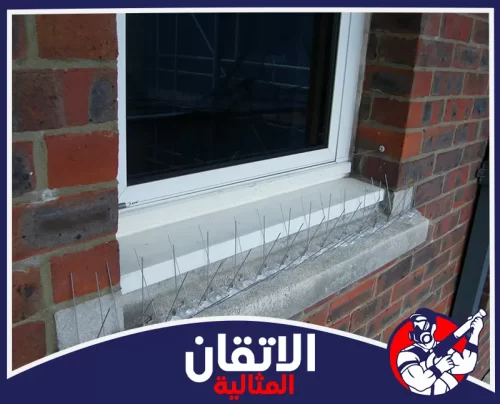 تنظيف فضلات الحمام بالظهران 0567008659 شركة أتقان المثالية نافذة محمية بأشواك دقيقة تقلل تجمع الطيور وتحافظ على الواجهة مع طارد حمام للنوافذ بالظهران المنزلي.